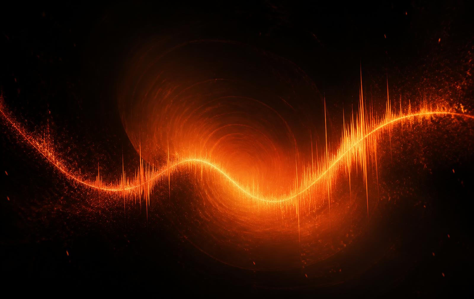 Ember waveform glowing in a dark kiln